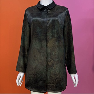 2026春秋新款时尚碎花外套女休闲简约减龄上衣气质显瘦翻领中长款