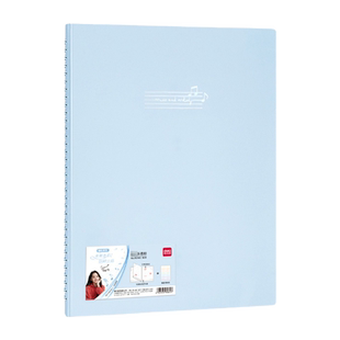 得力乐谱夹改谱册A4谱夹子乐谱资料收纳册透明插页活页a3展开式不反光黑色可修改透明钢琴吉他谱夹音乐本歌谱