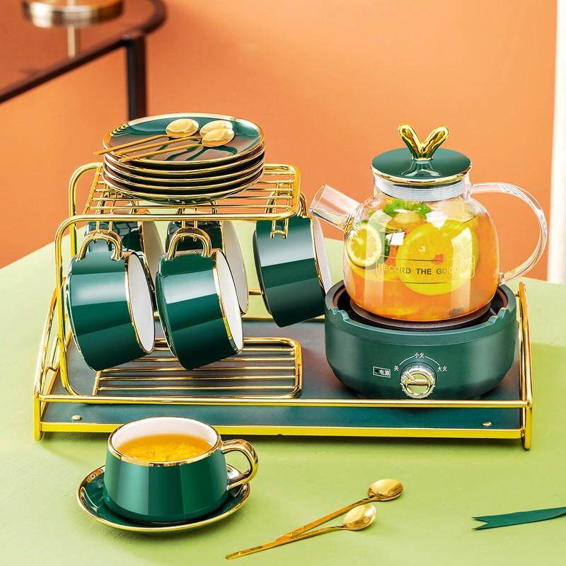 乔迁礼物轻奢实用茶具套装家用客厅玻璃茶壶电加热养生壶套装