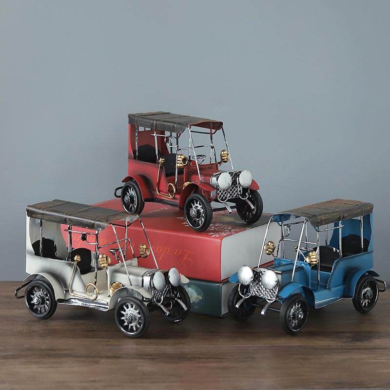 复古铁艺金属老爷车汽车模型摆件 家居客厅酒柜装饰品摆设
