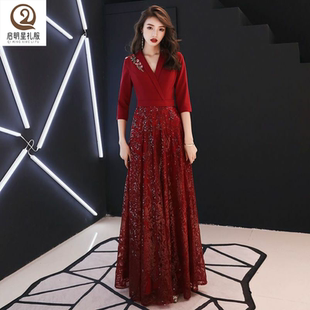 大码胖mm敬酒服新娘回门服2024结婚新款气质显瘦红色名媛晚礼服女