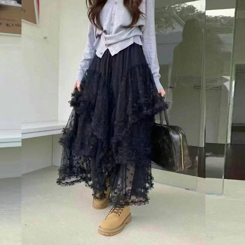 蕾丝蛋糕裙白色半身裙女长裙子春季新款2026蓬蓬A字裙设计感小众,女装/女士精品,半身裙,淘宝优惠券,粉丝福利购,淘宝优惠卷