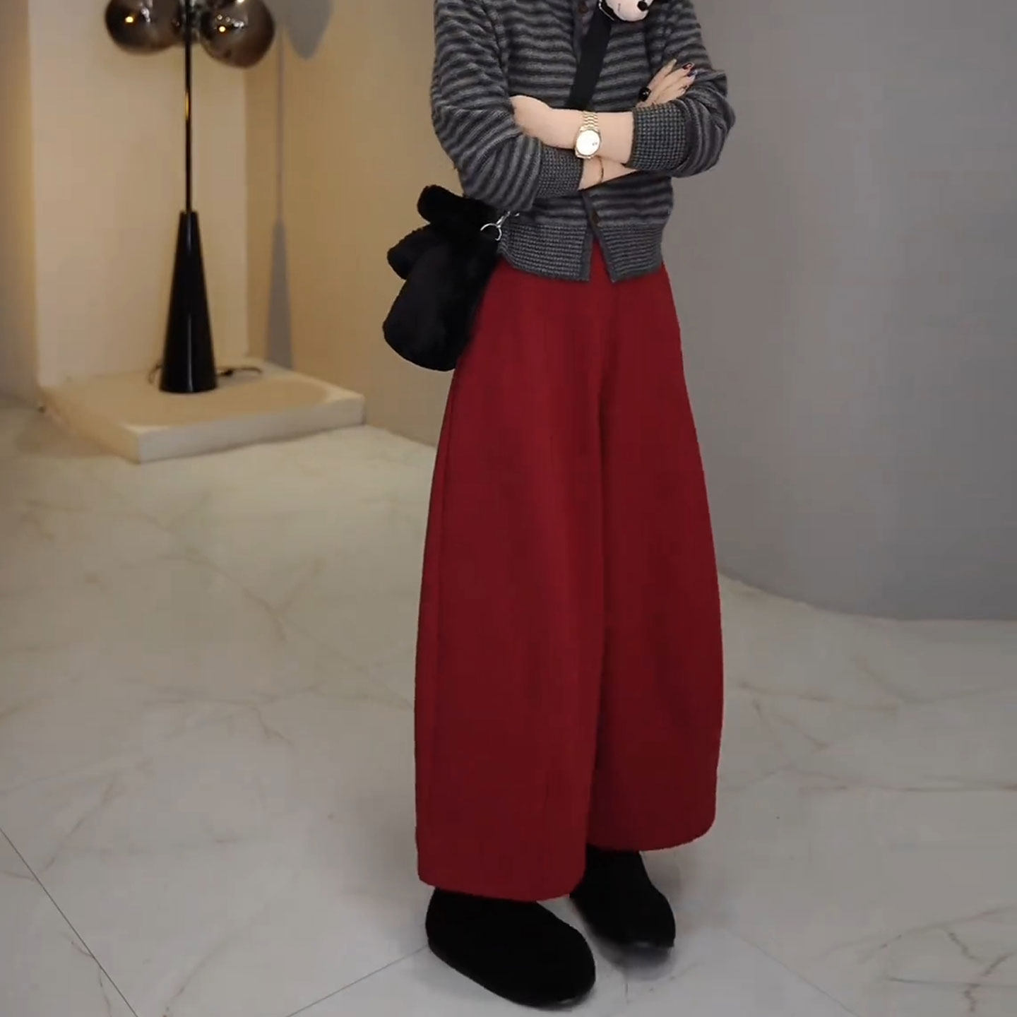 大码时尚加绒牛仔裤女秋冬九分裤