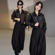 大码 高腰西装 一套搭配女秋装 时尚 新款 翻领气质撞色短皮衣外套 裤