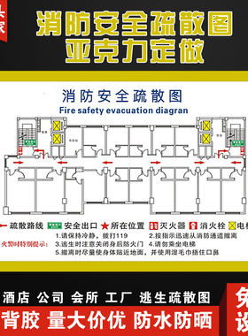 定制疏散图消防疏散设计逃生