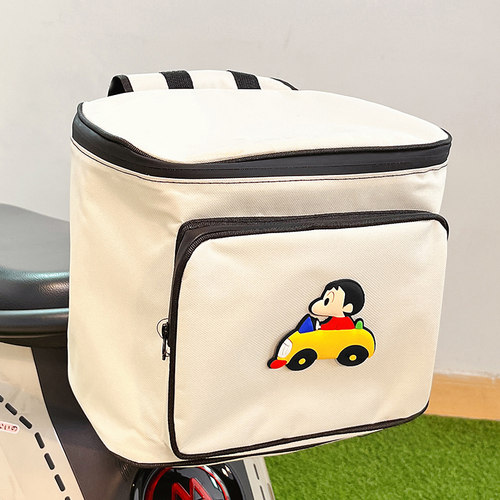 适用雅迪爱玛电动车后置储物包九号小牛电瓶车后尾放头盔收纳挂包