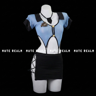 谧境空间「高空服务」性感空姐女警制服套装 镂空角色扮演睡衣qqny