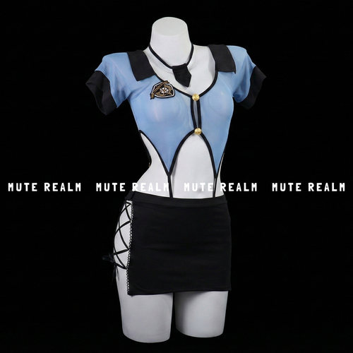 谧境空间「高空服务」性感空姐女警制服套装镂空角色扮演睡衣qqny