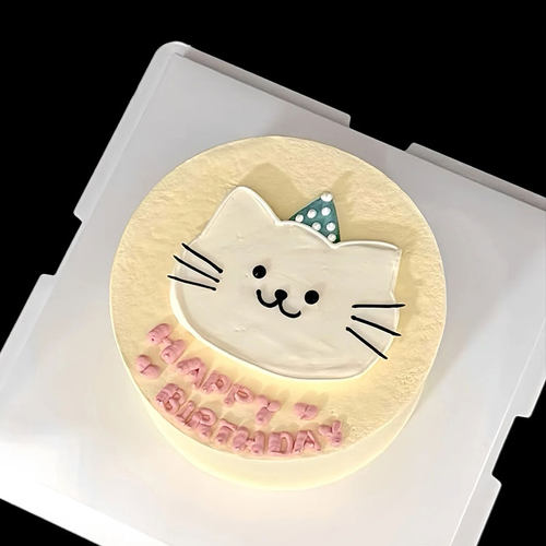 糖堡森林猫猫翻糖切模大头生日帽小猫咪蛋糕装饰烘焙模具塑料压模