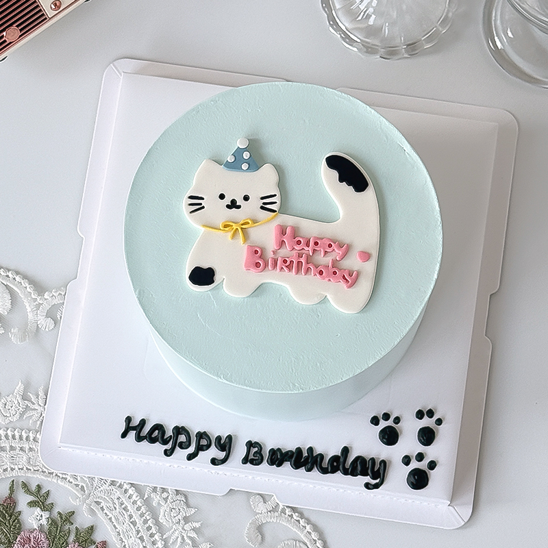 糖堡森林卡通生日帽小猫咪翻糖切模生日蛋糕装饰烘焙模具塑料压模