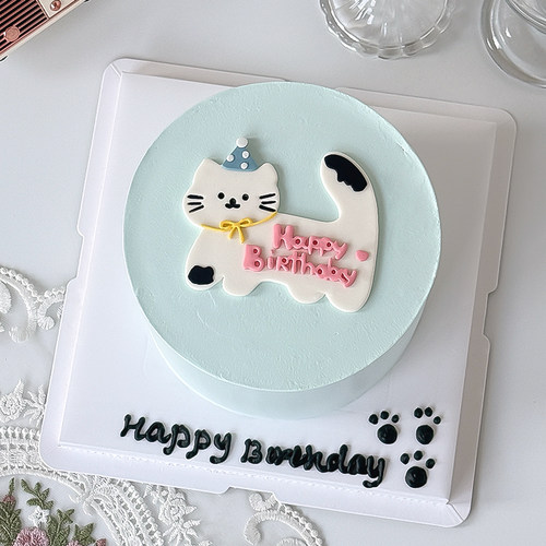 糖堡森林卡通生日帽小猫咪翻糖切模生日蛋糕装饰烘焙模具塑料压模