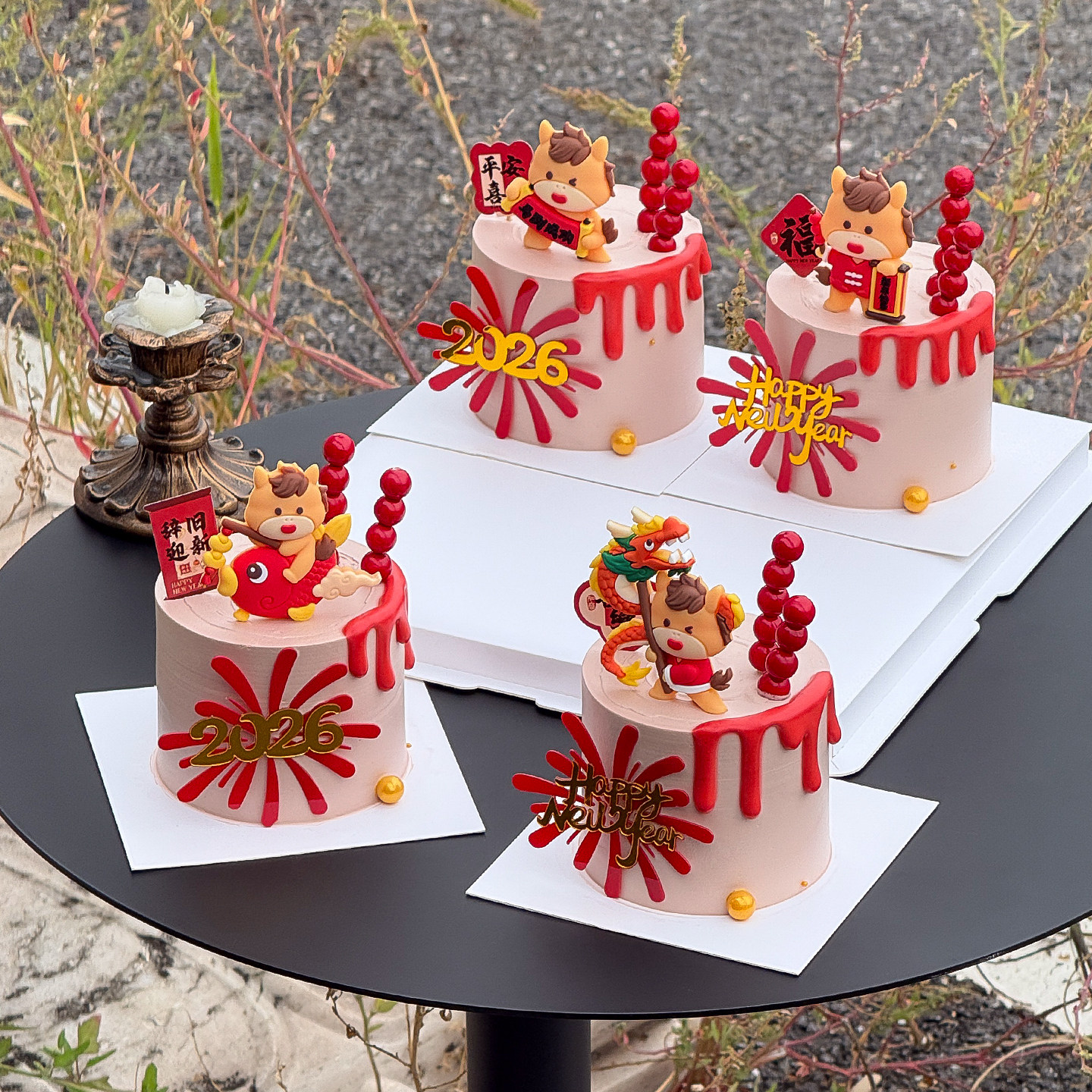 新年快乐礼花小蛋糕装饰插牌马年马宝宝摆件跨年元旦新春福字插件,节庆用品/礼品,节日装扮用品,淘宝优惠券,粉丝福利购,淘宝优惠卷