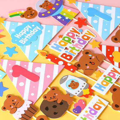 韩国ins小熊蛋糕装饰插牌卡通