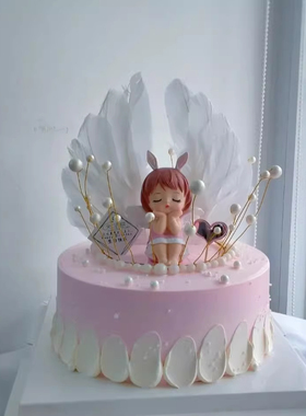 天使女孩蛋糕装饰网红烘焙蛋安妮贝宝摆件儿童生日摆件公主插件
