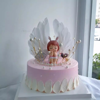 天使女孩蛋糕装饰网红烘焙蛋安妮贝宝摆件儿童生日摆件公主插件