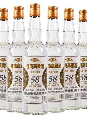 【一箱12瓶】顺吉台湾高粱酒高度白酒整箱纯粮食酒58度600mL浓香