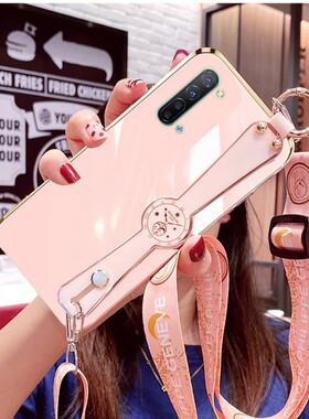 适用reno3元气版手机壳全包边oppoPCLT50外壳6.4英寸oppoPCLM50保护套防摔0pporen03创意oppRENO3代腕带opp0r