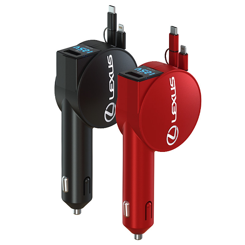 多功能伸缩车载充电器手机车充汽车用24v点烟电源一拖三转换插头