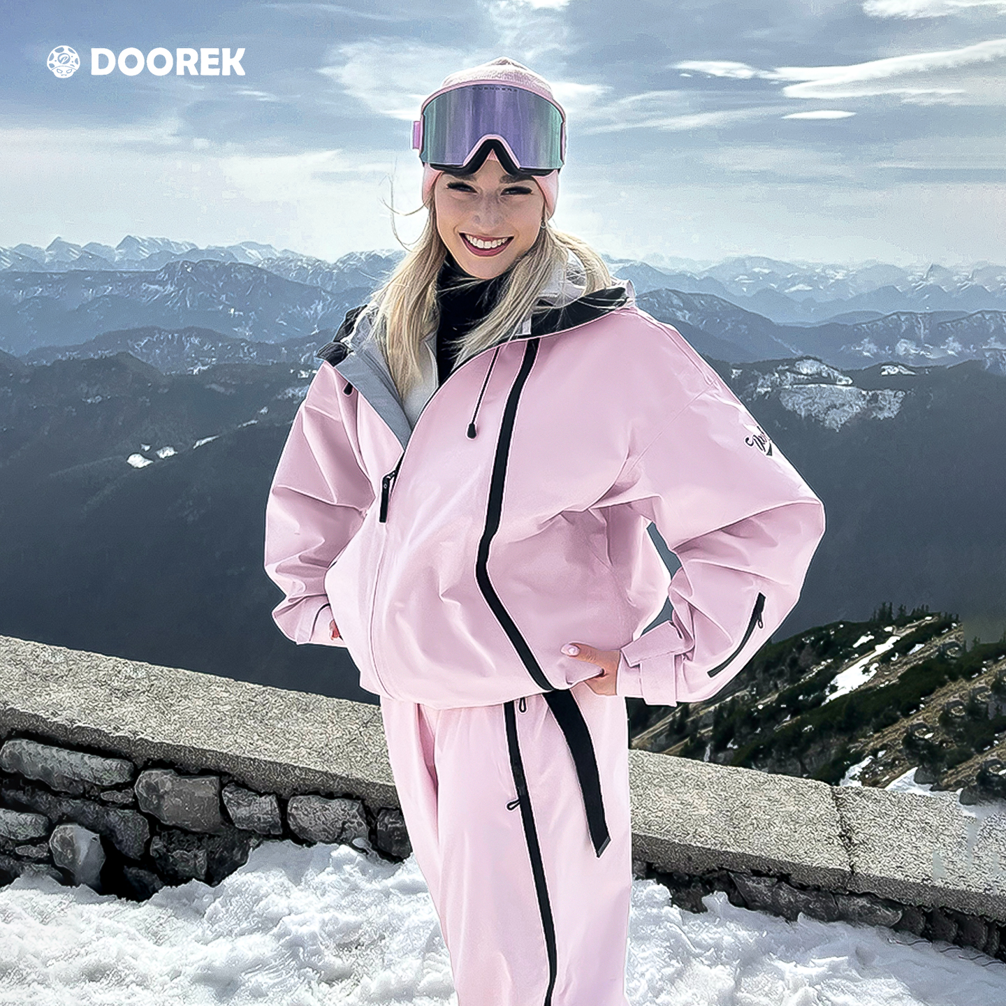 DOOREK滑雪服全压胶单层冲锋衣