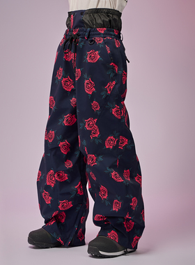 DOOREK25新款滑雪裤男女原创设计风弯刀裤宽松版单板双板多巴胺服