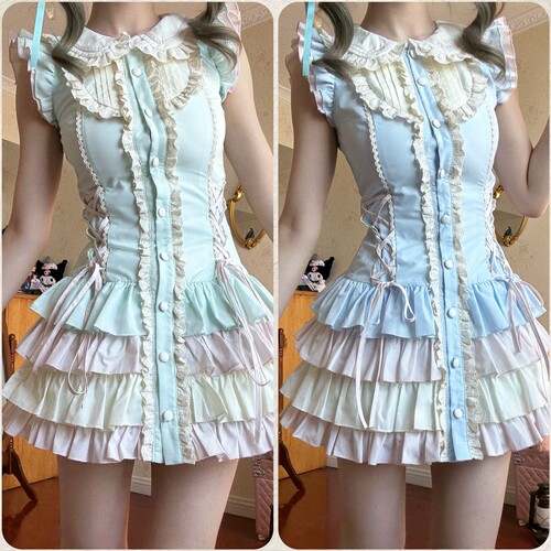 茉莉白jasmine 古早少女心事 连衣裙