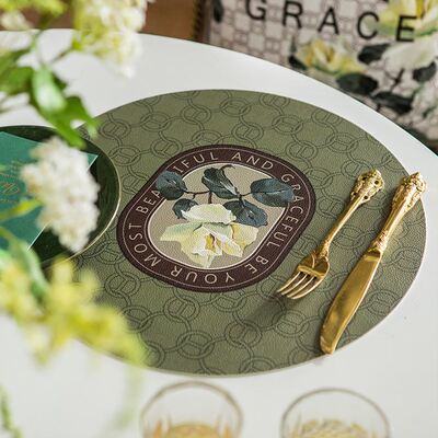 Nordic solid double-layer leather placemats heat-proof pads