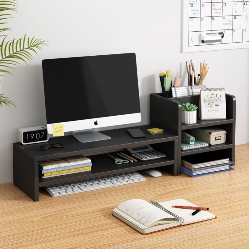 Desktop computer monitor lift stand office desktop shelf