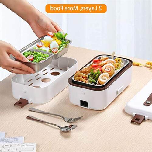 Double-layer Lunch Box Food Container Portable Electric Heat