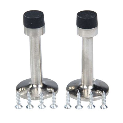 1Pcs Cylinder Stainless Steel Door Stop Stopper 75mm Buffer