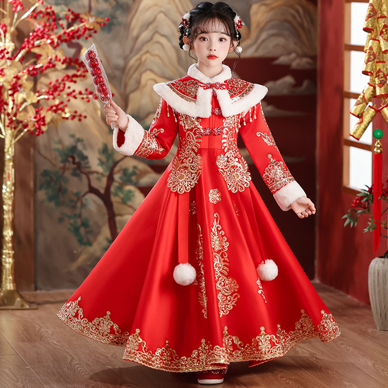 女童汉服冬款2025新款儿童过年