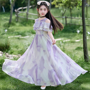 女童连衣裙夏装2026新款儿童时尚洋气女孩雪纺长裙夏季薄款公主裙