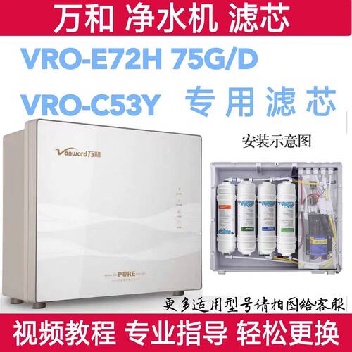 万和净水器VRO-C50/52 VRO-E72H 75G/D/VRO-C53Y pp棉通用滤芯