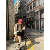 REAL 复古高腰显瘦a字阔腿休闲裤 松弛律动 短裤 黑色卫裤 CHANGING