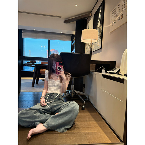 CHANGINGREAL蕾丝小飞袖上衣
