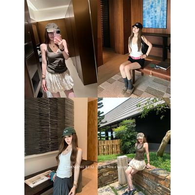 悸动信号针织挂脖V领吊带内搭