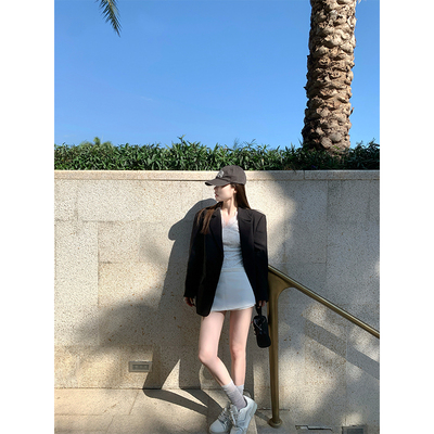 CHANGING REAL 左岸杜罗岛 黑色西装高级感气质百搭休闲西服女