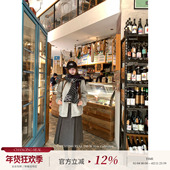 巴塞旧事 CHANGING REAL 深灰色毛呢半身裙女韩系高腰a字百褶中裙