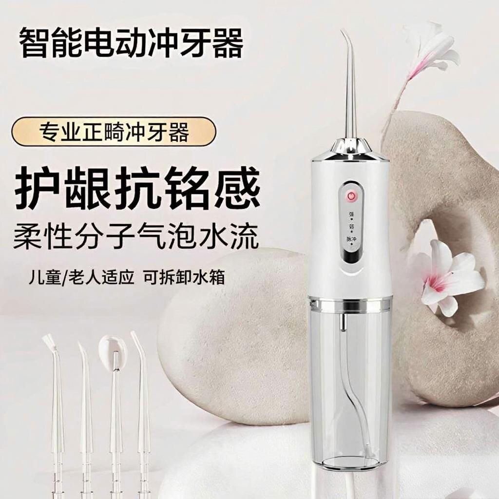 家用手持冲牙器脉冲水流洁牙器全身防水成人日常牙齿清洁工具
