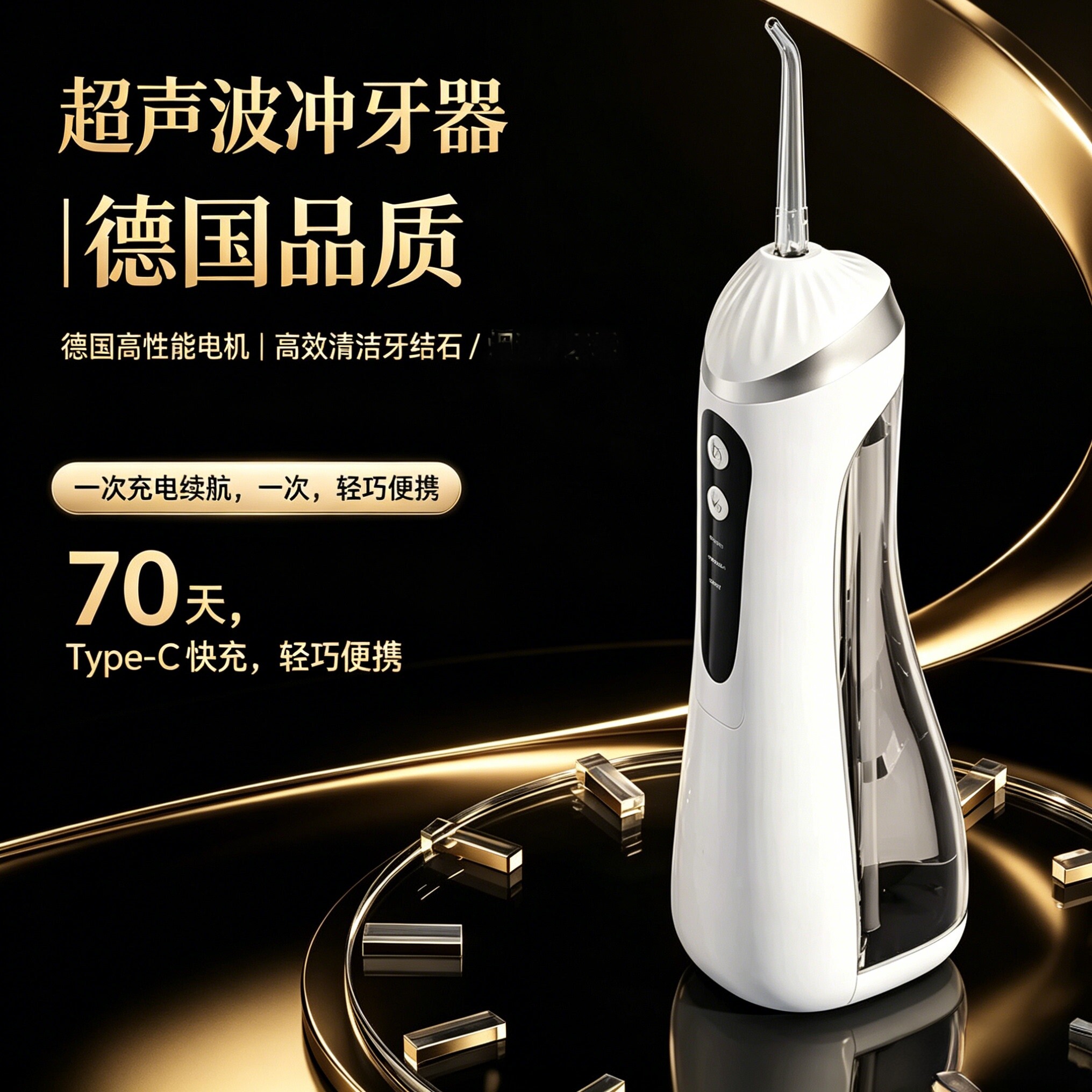 冲牙器家用洗牙器电动便携式水牙线正畸适用护银护牙高清洁力跨境