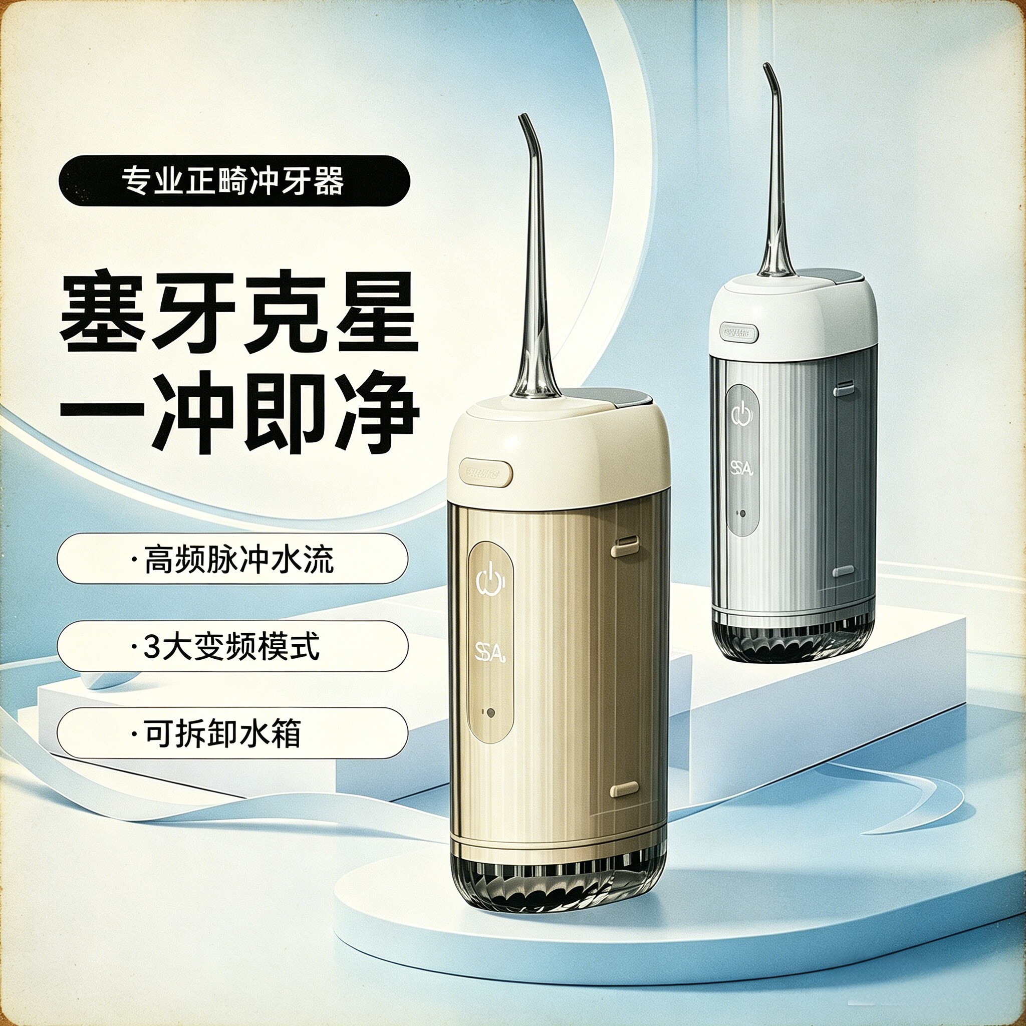 矫正牙齿专用多喷头冲牙器口袋便携水牙线家用牙缝牙结石清洁仪器