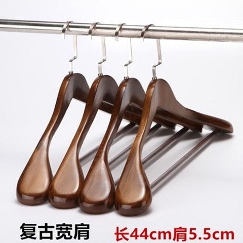 宽肩西服衣架木质防滑无痕大衣架子家用服装店实木西装衣架衣撑子