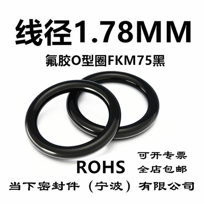 【美标】氟胶O型圈FKM75黑线径1.78MM耐高温耐酸碱耐腐蚀密封件