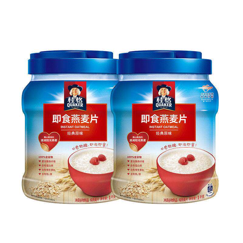 桂格即食燕麦片1000g罐装桶装经典原味燕麦营养谷物早餐代餐