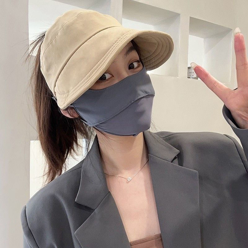 全包围防晒帽星空顶鸭舌帽女升级可挂口罩户外遮阳帽薄款速干防晒