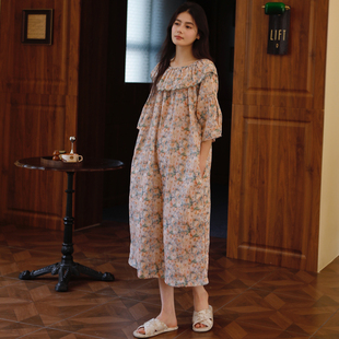 法式睡裙女款纯棉少女女款2026新款长袖长款女士高级感睡衣家居服