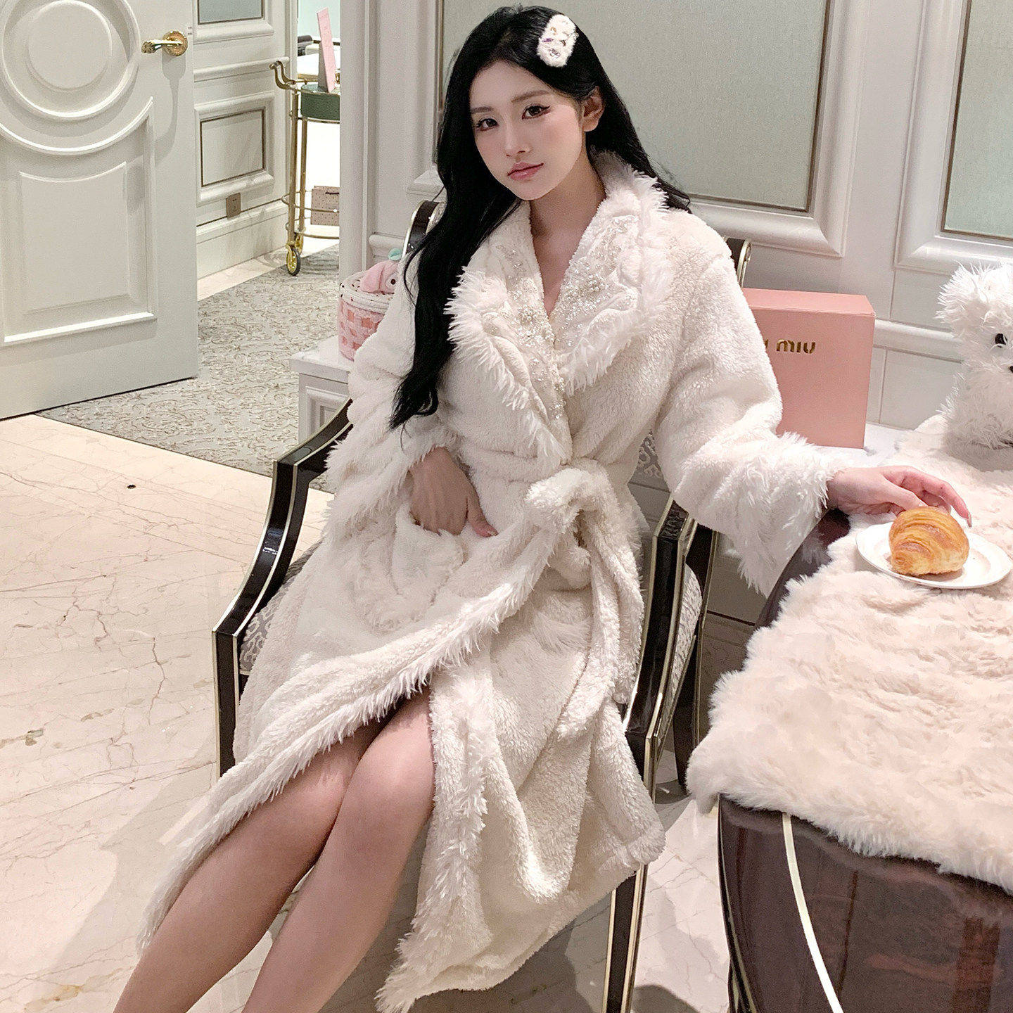 珊瑚绒长款睡袍冬加厚女性感纯欲冬季软糯毛绒睡衣高级御姐风浴袍,女士内衣/男士内衣/家居服,睡袍/浴袍,淘宝优惠券,粉丝福利购,淘宝优惠卷