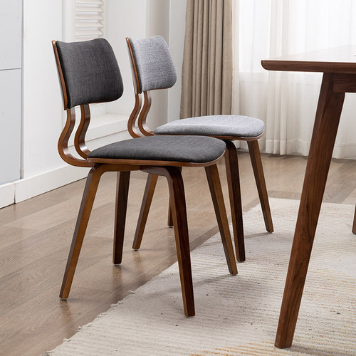 意式风实木靠背凳子餐厅书桌椅