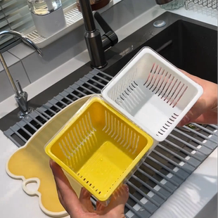 葱姜蒜保鲜盒家用厨房防串味密封收纳盒创意多功能冰箱用可沥水