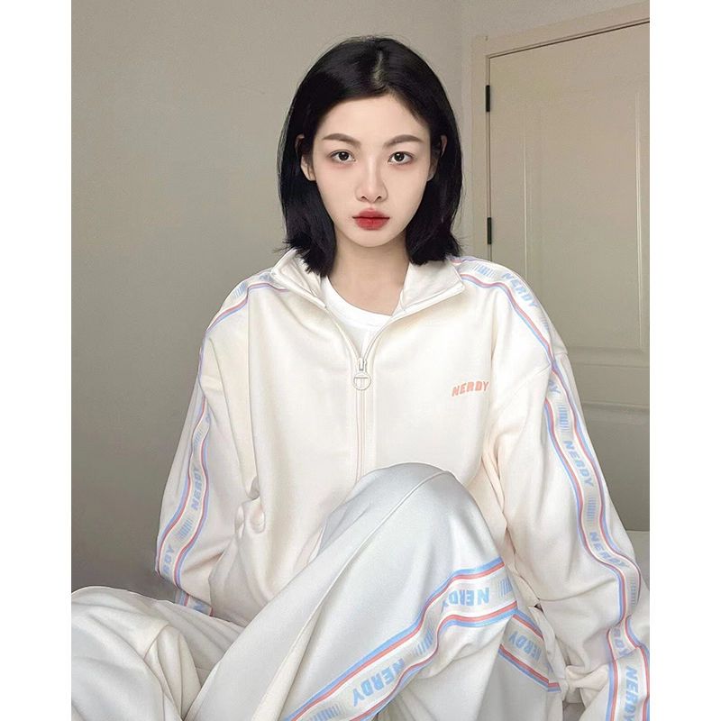 新款韩版休闲运动套装女学生春秋季时尚长袖开衫卫衣外套两件套装