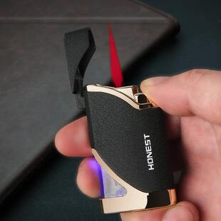 新款充气超薄带灯直冲打火机个性创意红火打火机高颜值男士礼品